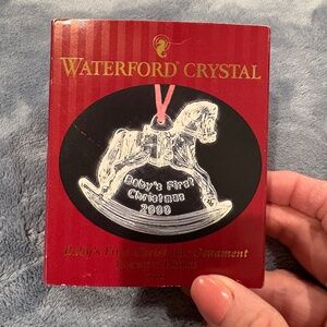 Waterford Crystal  2000 Baby’s1st Christmas Rocking Horse Ornament